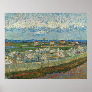 Poster Pêchers en fleurs par Van Gogh