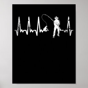 Poster Pêcheur à la pêche au pouls à la pêche à la 