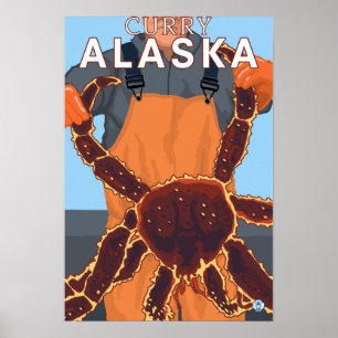 Poster Pêcheur de crabe royal - Curry, Alaska