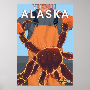 Poster Pêcheur de crabe royal - Yukon, Alaska