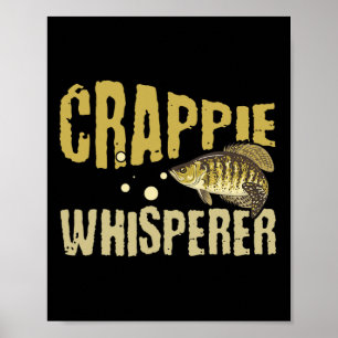 Poster Pêcheur de Crappie à l'écoute drôle vintage