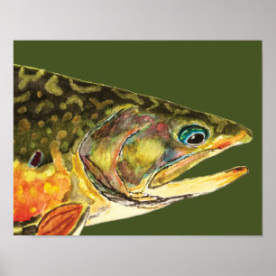 Poster Pêcheur de truite de Brook
