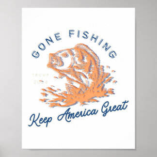 Poster Pêcheur parti Trump drôle de pêche sportive Hob