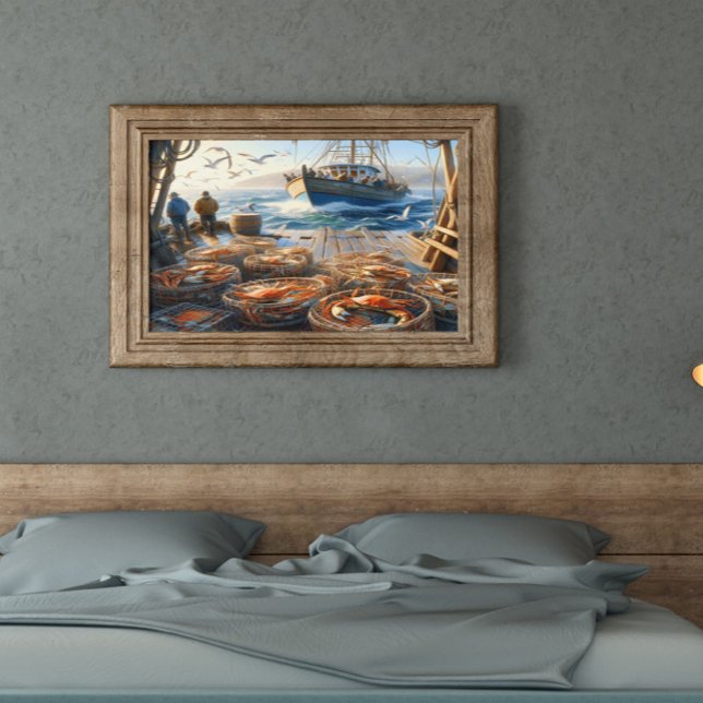 Poster Pêcheurs à la Twilight ramassant des crabes 20x16 (Créateur téléchargé)