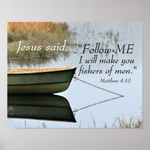 Poster Pêcheurs d'hommes Écriture, Matthieu 4:19 Verse de