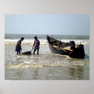 Poster Pêcheurs en mer