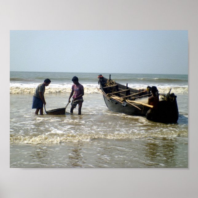 Poster Pêcheurs en mer (Devant)