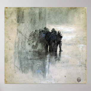 Poster Pêcheurs Winslow Homer à Oilskins, Cullercoats