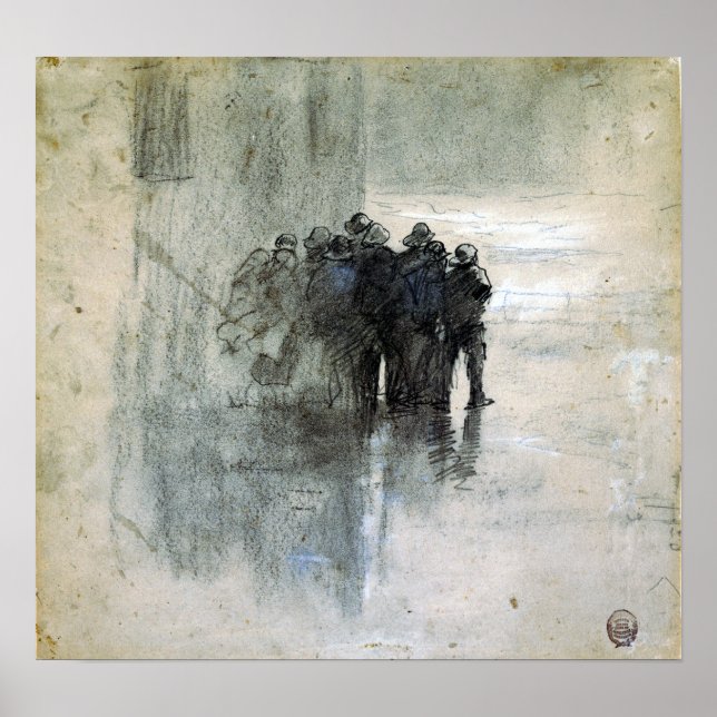 Poster Pêcheurs Winslow Homer à Oilskins, Cullercoats (Devant)