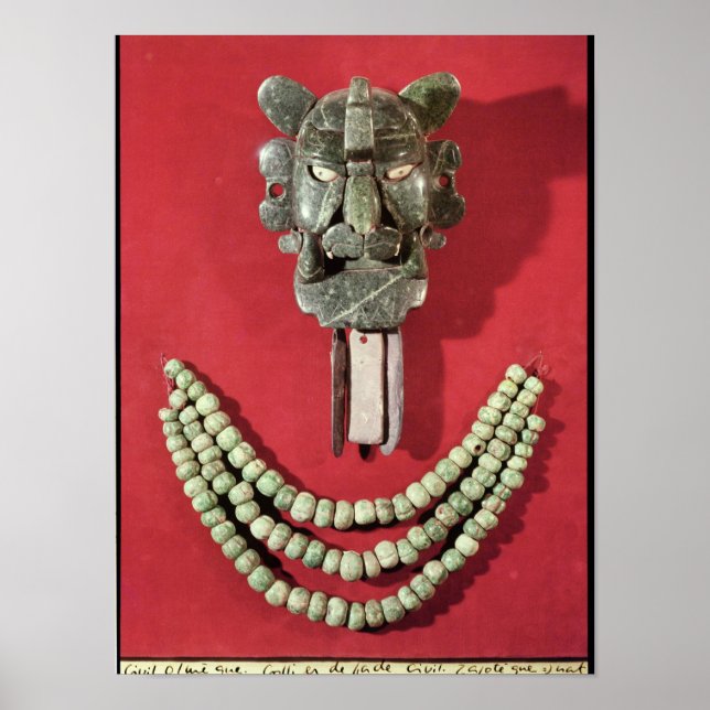 Poster Pectile zapotèque forme de masque représentant (Devant)