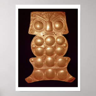 Poster Pectoral trouvé en rivière Sinu, pré-colombien 