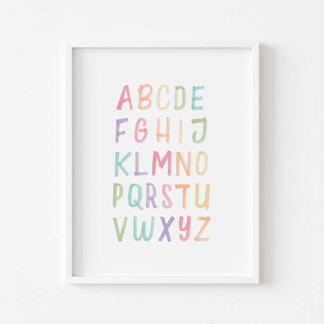 Poster pédagogique de l'alphabet pastel (Créateur téléchargé)