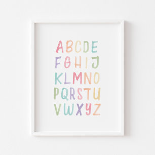 Poster pédagogique de l'alphabet pastel