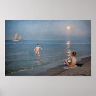 Poster Peder Severin Kroyer - Garçons Se baigner à Skagen