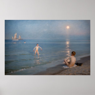 Poster Peder Severin Kroyer - Garçons Se baigner à Skagen