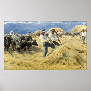 Poster Peder Severin Kroyer - Threshing dans les Abruzzes