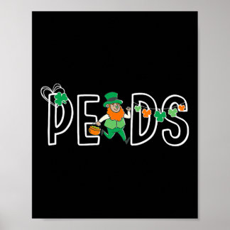 Poster Pediatric Nurse St Patrick's Leprechaun Peds Clini