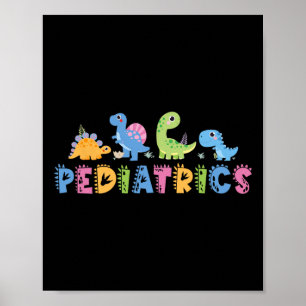 Poster Pédiatrie Escadron de pédiatrie Infirmière Dinosau
