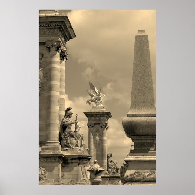 Poster Pégase Pont Alexandre statue skulptur Paris Pont (Devant)