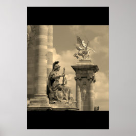Poster Pégase Pont Alexandre statue skulptur Paris Pont
