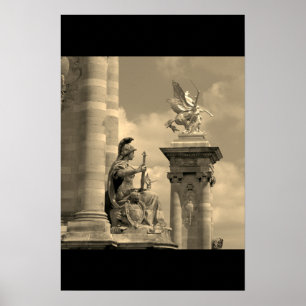 Poster Pégase Pont Alexandre statue skulptur Paris Pont