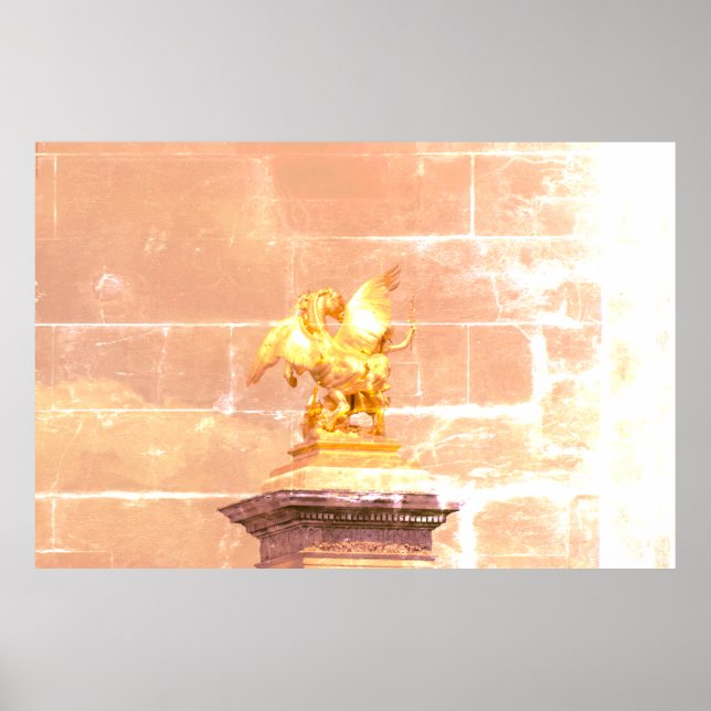 Poster Pegasus – bronze statue Paris – Emmanuel Frémiet (Devant)