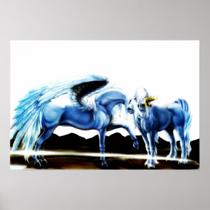Poster Pegasus Et Unicorne