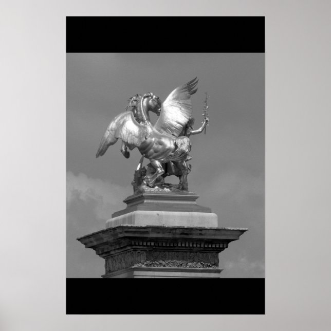 Poster Pegasus Pont Alexandre statue skulptur Paris Pont (Devant)