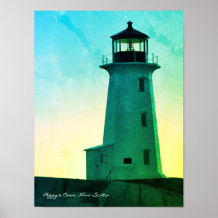 Poster Peggy's Cove Lighthouse Route Nouvelle-Écosse Post