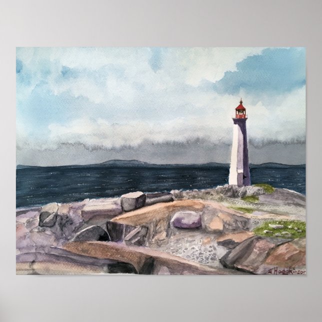 POSTER PEGGY'S COVE, NOUVELLE-ÉCOSSE, COULEUR D'EAU DU CA (Devant)