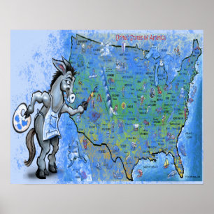 Poster Peindre l'Amérique bleu