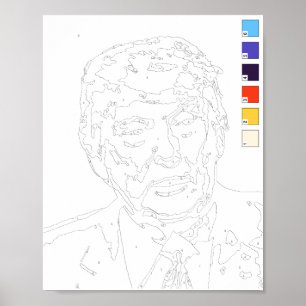 Poster Peindre par numéros : Donald Trump 2