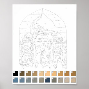 Poster Peindre par numéros : Taj Mahal