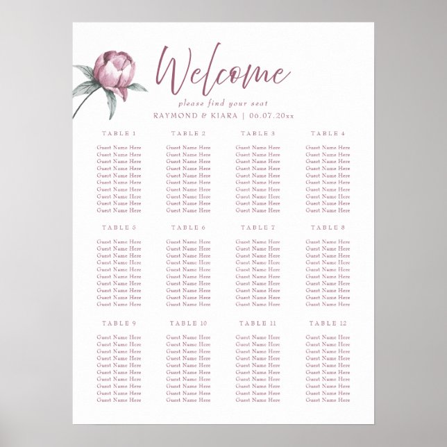 Poster Peine rose Dusky Trouvez Votre Mariage De Siège (Devant)
