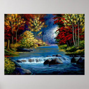 Poster Peint Mysterious Woods et River