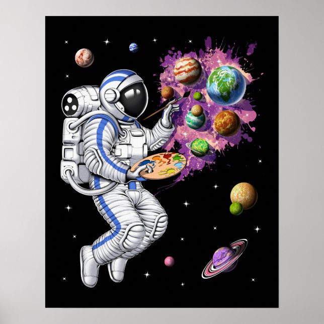 Poster Peintre d'astronaute spatial (Devant)