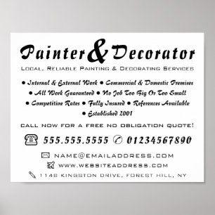 Poster Peintre et décorateur noir & blanc moderne