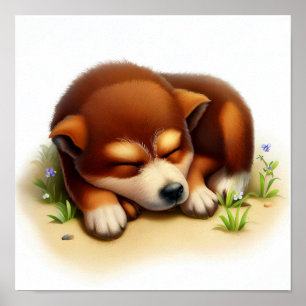 Poster Peinture 3D d'un chien de bétail australien