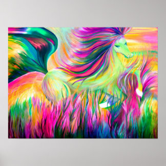 Poster Peinture à cheval colorée