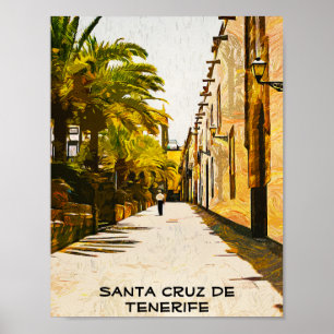 Poster Peinture à huile père Noël Cruz de Tenerife