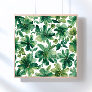 Poster Peinture à l'aquarelle botanique florale du jardin