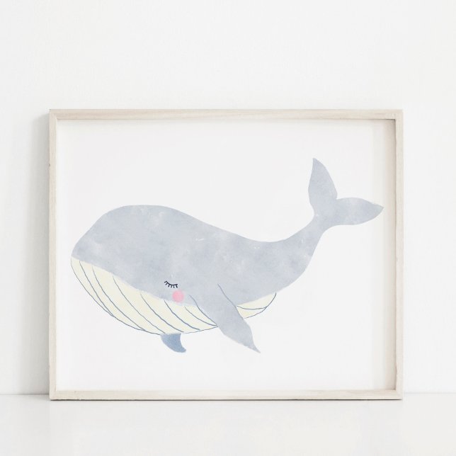 Poster Peinture à l'aquarelle de baleine pour chambre de  (Créateur téléchargé)