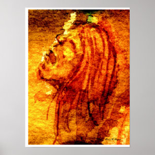 Poster Peinture à l'aquarelle sur la tristesse de la sant