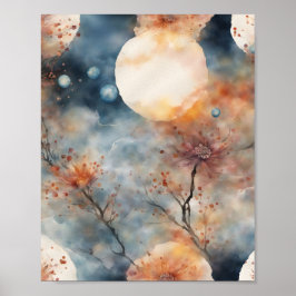 Poster Peinture à l'eau flottante