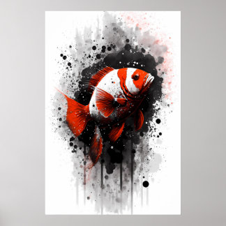 Poster Peinture à l'encre de clown