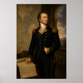 Poster Peinture à l'huile de James Monroe | Doctrine Monr