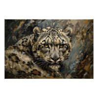 Peinture à l'huile de léopard de neige