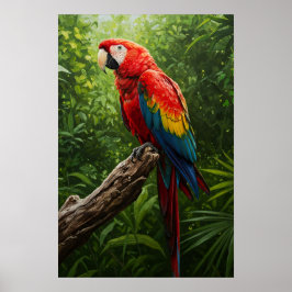 Poster Peinture à l'huile de Macaw