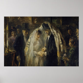 Poster Peinture à l'huile de Mariage juif par Thomas Ansh