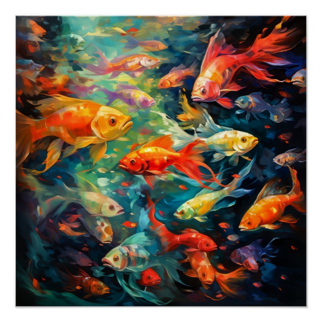 Poster Peinture à l'huile de poisson (Devant)